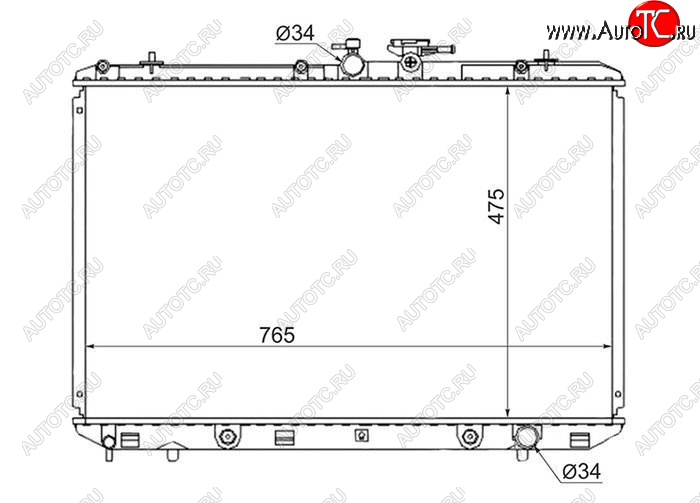 7 199 р. Радиатор двигателя SAT Toyota Highlander XU40 рестайлинг (2010-2013)  с доставкой в г. Пермь