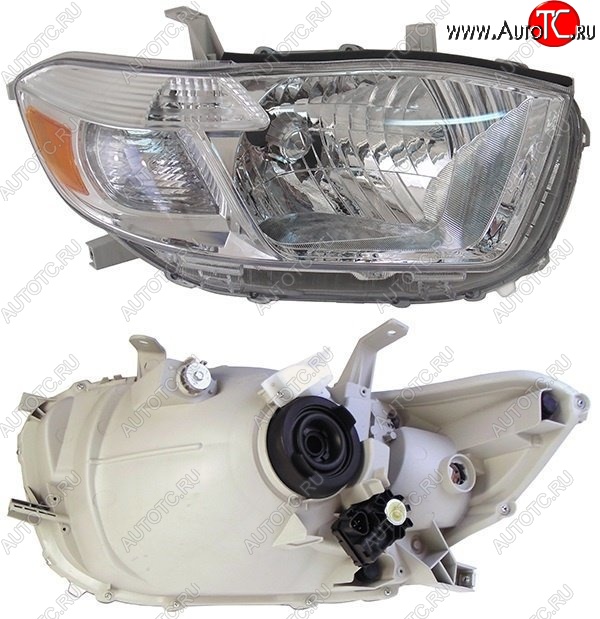 6 799 р. Правая фара SAT Toyota Highlander XU40 дорестайлинг (2007-2010)  с доставкой в г. Пермь