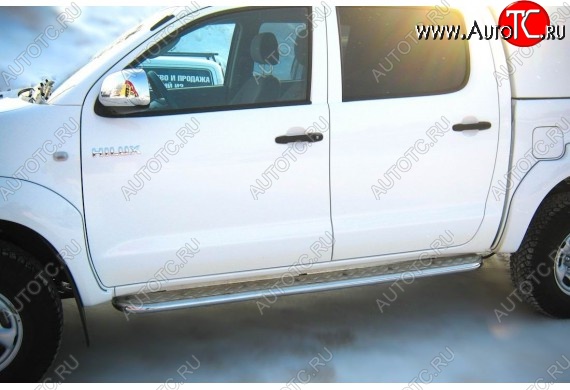 35 549 р. Широкая защита порогов с трубой диаметром 42 мм SLITKOFF v3 Toyota Hilux AN20,AN30  2-ой рестайлинг (2011-2016)  с доставкой в г. Пермь