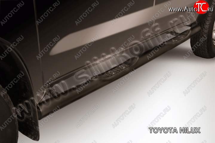 15 899 р. Защита порогов Slitkoff Toyota Hilux AN20,AN30  2-ой рестайлинг (2011-2016) (Цвет: серебристый)  с доставкой в г. Пермь