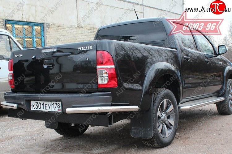 9 539 р. Защита заднего бампера из боковых уголков Souz-96 (d60) Toyota Hilux AN20,AN30  2-ой рестайлинг (2011-2016)  с доставкой в г. Пермь