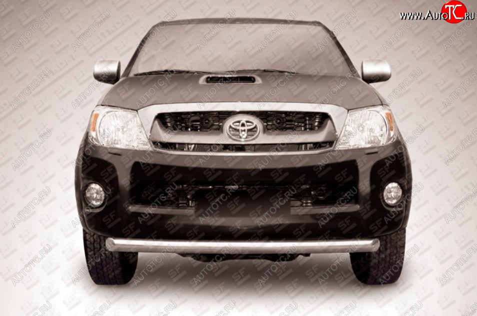 14 699 р. Защита переднего бампера Slitkoff (Ø 76, радиусная)  Toyota Hilux  AN20,AN30 (2011-2016)  2-ой рестайлинг (Нержавеющая сталь)  с доставкой в г. Пермь