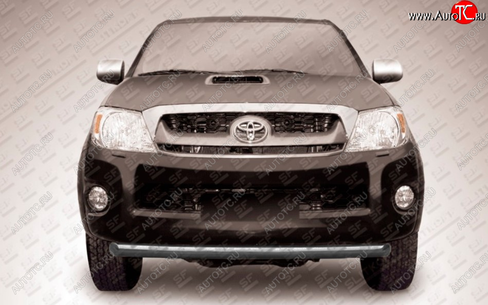 10 299 р. Защита переднего бампера Slitkoff (Ø 76, радиусная) Toyota Hilux AN20,AN30  2-ой рестайлинг (2011-2016) (Сталь с полимерным покрытием. Цвет: черный)  с доставкой в г. Пермь