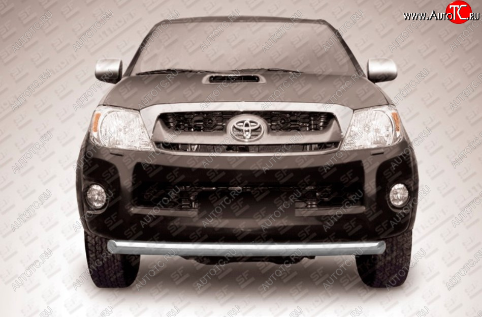 9 099 р. Защита переднего бампера Slitkoff (Ø 57, радиусная).  Toyota Hilux  AN20,AN30 (2011-2016)  2-ой рестайлинг (Сталь с полимерным покрытием. Цвет: серебристый)  с доставкой в г. Пермь
