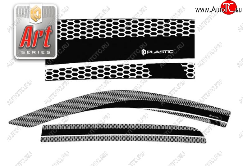 2 199 р. Дефлектора окон CA-Plastic  Toyota Hilux  AN20,AN30 (2011-2016)  2-ой рестайлинг (Серия Art черная, Без хром.молдинга)  с доставкой в г. Пермь