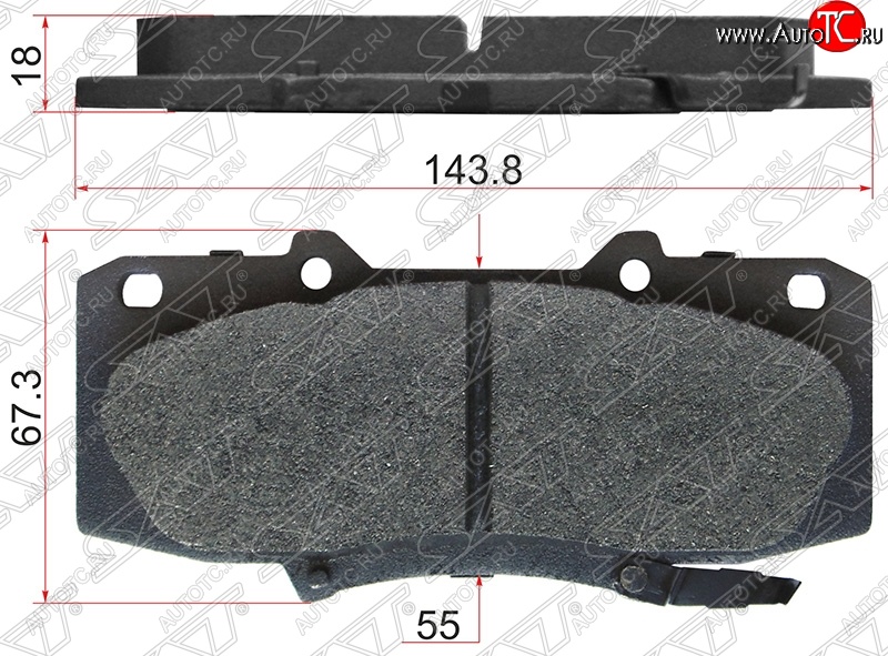 1 049 р. Колодки тормозные SAT (передние) Toyota Hilux AN20,AN30  2-ой рестайлинг (2011-2016)  с доставкой в г. Пермь