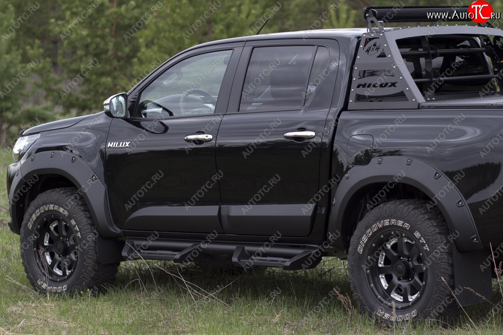 27 549 р. Расширитель арки RA (вылет 50 мм, комплект)  Toyota Hilux  AN120 (2016-2020) дорестайлинг (Поверхность шагрень)  с доставкой в г. Пермь