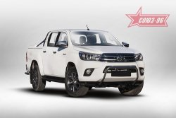 13 589 р. Защита переднего бампера под ПТФ Souz-96 (d42) Toyota Hilux AN120 дорестайлинг (2016-2020)  с доставкой в г. Пермь. Увеличить фотографию 2