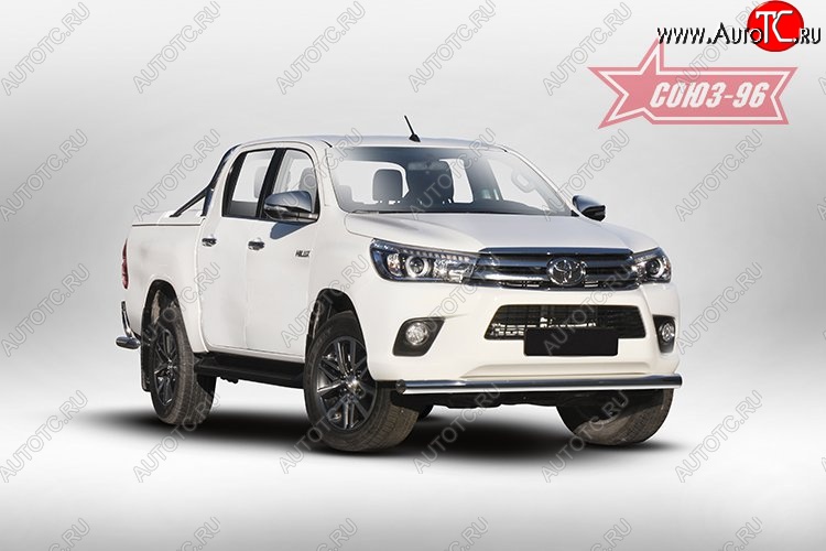15 974 р. Защита переднего бампера одинарная Souz-96 (d76) Toyota Hilux AN120 дорестайлинг (2016-2020)  с доставкой в г. Пермь