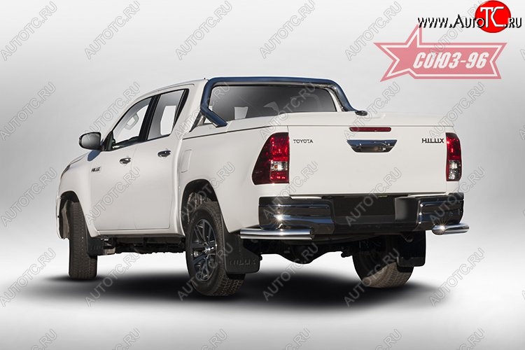 13 769 р. Защита заднего бампера из боковых уголков Souz-96 (d76) Toyota Hilux AN120 дорестайлинг (2016-2020)  с доставкой в г. Пермь