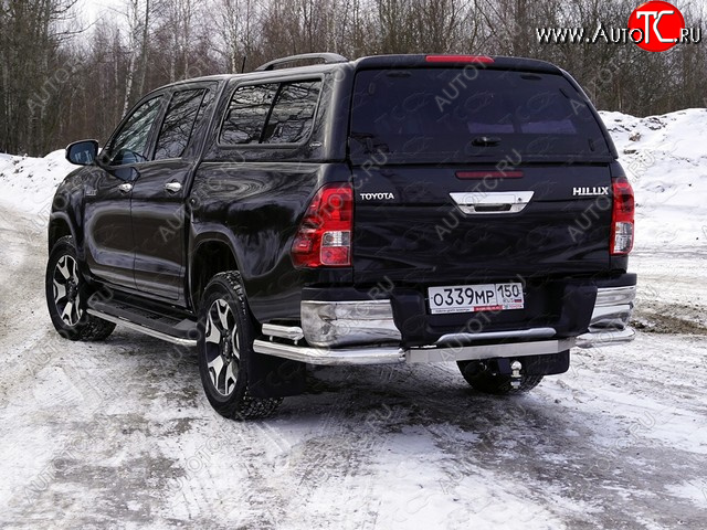 32 999 р. Защита заднего бампера (уголки двойные) ТСС 76,1/60,3мм  Toyota Hilux  AN120 (2016-2020) дорестайлинг, 1-ый рестайлинг  с доставкой в г. Пермь