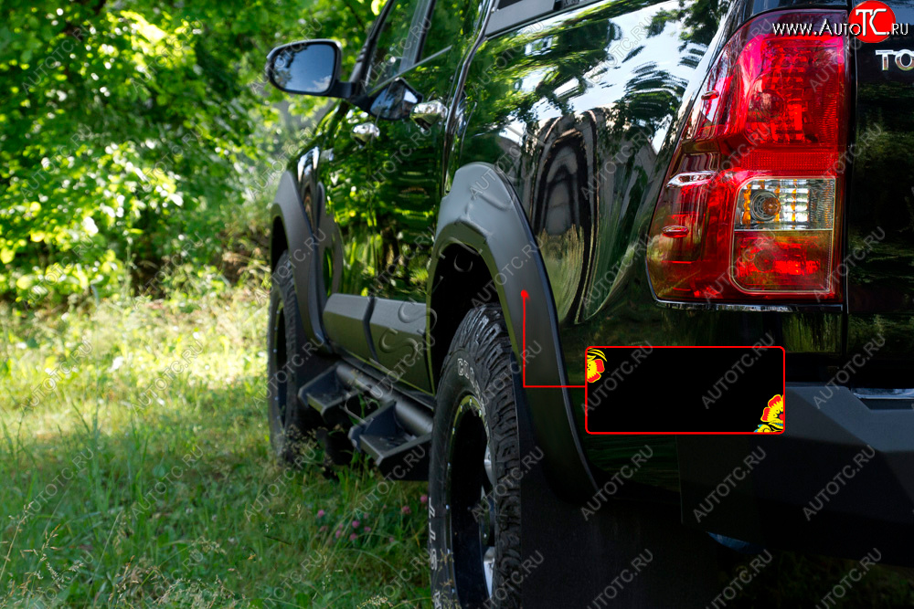 6 999 р. Расширитель арки RA (вылет 25 мм, задний левый)  Toyota Hilux  AN120 (2016-2020) дорестайлинг (Поверхность глянец под покраску, Неокрашенный)  с доставкой в г. Пермь