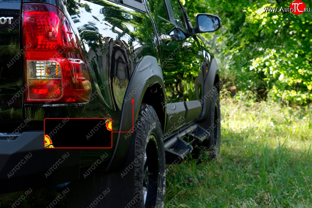 6 999 р. Расширитель арки RA (25 мм, задний правый) Toyota Hilux AN120 дорестайлинг (2016-2020) (Поверхность глянец под покраску, Неокрашенный)  с доставкой в г. Пермь