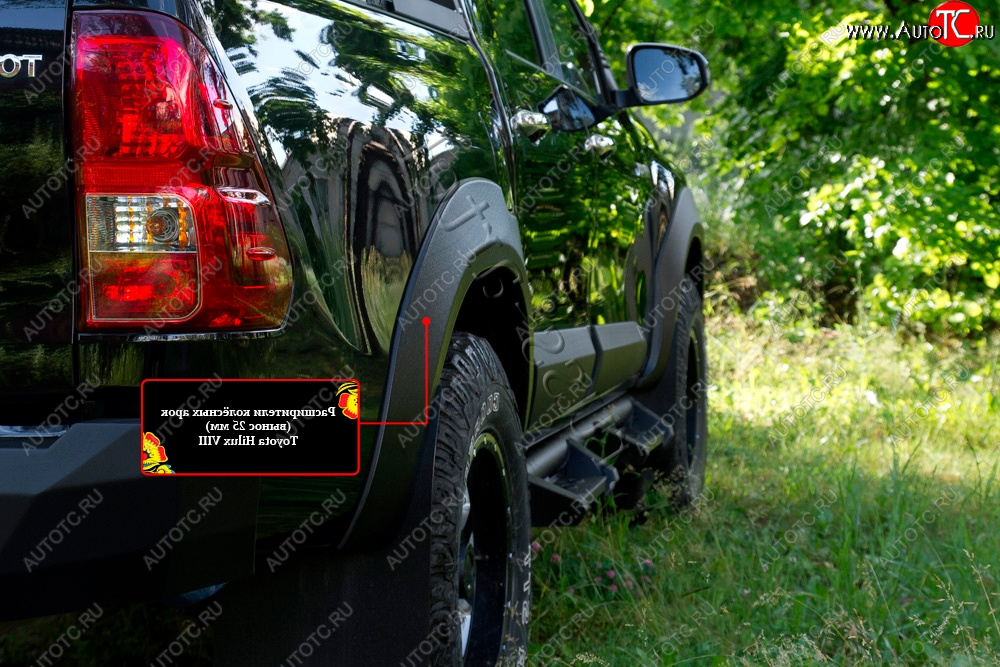 6 999 р. Расширитель арки RA (вылет 25 мм, задний правый)  Toyota Hilux  AN120 (2016-2020) дорестайлинг (Поверхность шагрень)  с доставкой в г. Пермь