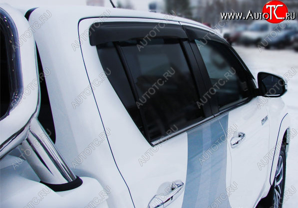 3 399 р. Дефлектора окон SIM Double Cab Toyota Hilux AN120 дорестайлинг (2016-2020)  с доставкой в г. Пермь
