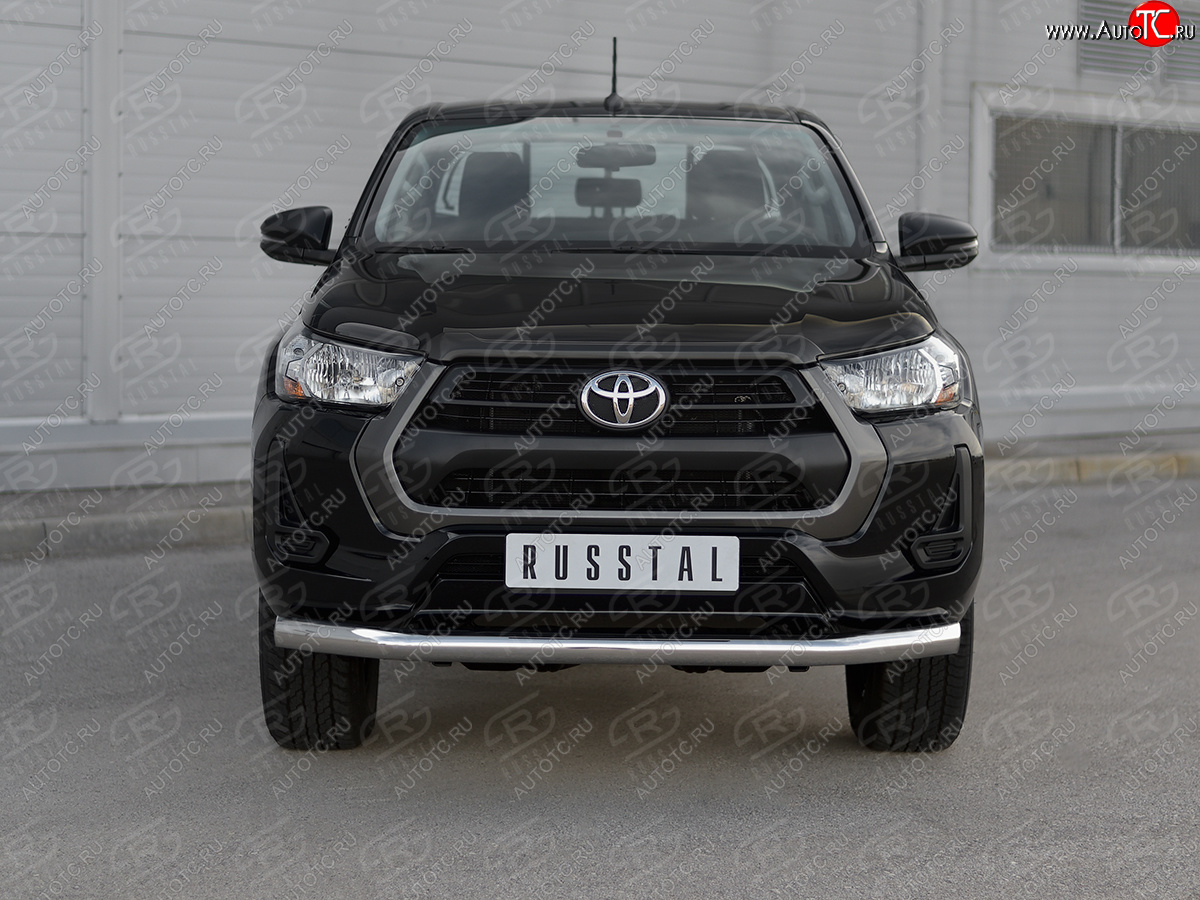 17 549 р. Защита переднего бампера (Ø76 мм, нержавейка) SLITKOFF  Toyota Hilux  AN120 (2020-2025) 2-ой рестайлинг  с доставкой в г. Пермь