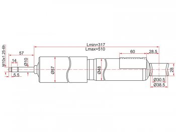 Амортизатор задний SAT (LH=RH) Toyota Hilux Surf  N180 - Land Cruiser  90
