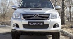 1 059 р. Зимняя заглушка решетки переднего бампера РА Toyota Hilux AN20,AN30  2-ой рестайлинг (2011-2016)  с доставкой в г. Пермь. Увеличить фотографию 2