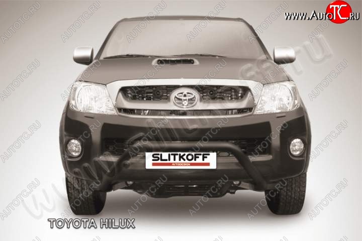21 999 р. Кенгурятник d57 низкий широкий мини Slitkoff  Toyota Hilux  AN10,AN20 (2008-2011) 1-ый рестайлинг (Цвет: серебристый)  с доставкой в г. Пермь