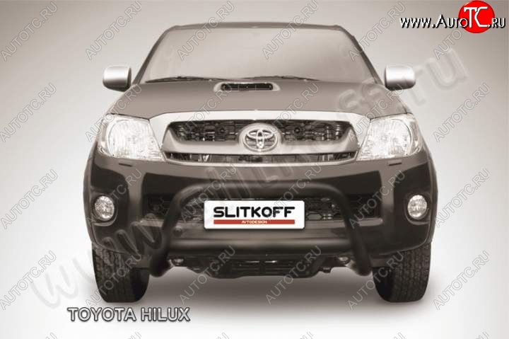 19 999 р. Кенгурятник d57 низкий Slitkoff  Toyota Hilux  AN10,AN20 (2008-2011) 1-ый рестайлинг (Цвет: серебристый)  с доставкой в г. Пермь