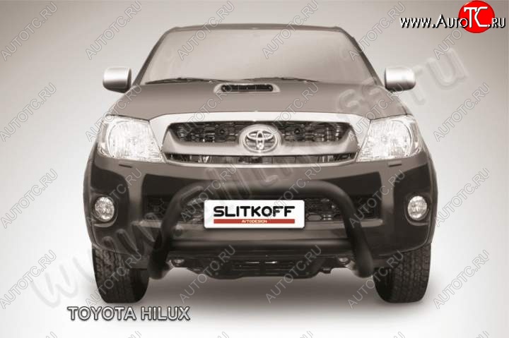 23 799 р. Кенгурятник d76 низкий Slitkoff  Toyota Hilux  AN10,AN20 (2008-2011) 1-ый рестайлинг (Цвет: серебристый)  с доставкой в г. Пермь