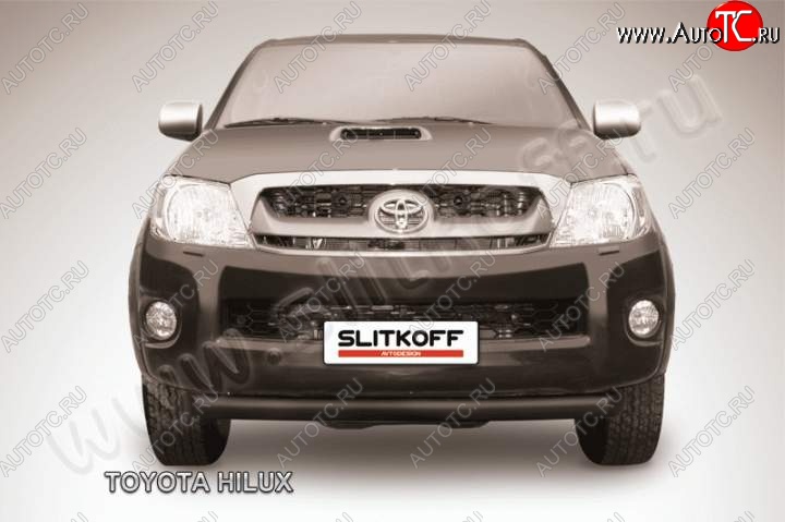 10 299 р. Защита переднего бампера из трубы d76 Slitkoff (радиусная)  Toyota Hilux  AN10,AN20 (2008-2011) 1-ый рестайлинг (Цвет: серебристый)  с доставкой в г. Пермь