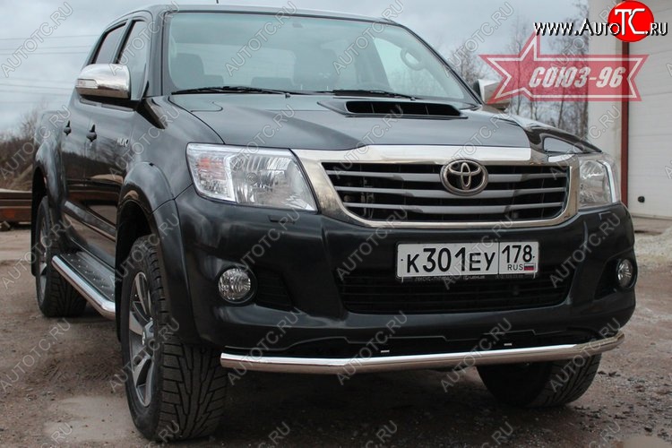 12 959 р. Защита переднего бампера одинарная Souz-96 (d60) Toyota Hilux AN20,AN30  2-ой рестайлинг (2011-2016)  с доставкой в г. Пермь