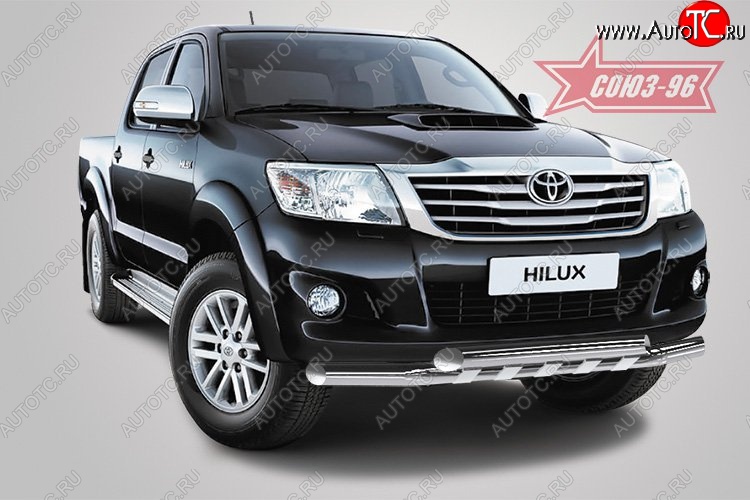 34 739 р. Защита переднего бампера двойная Souz-96 (d76/76) Toyota Hilux AN20,AN30  2-ой рестайлинг (2011-2016)  с доставкой в г. Пермь