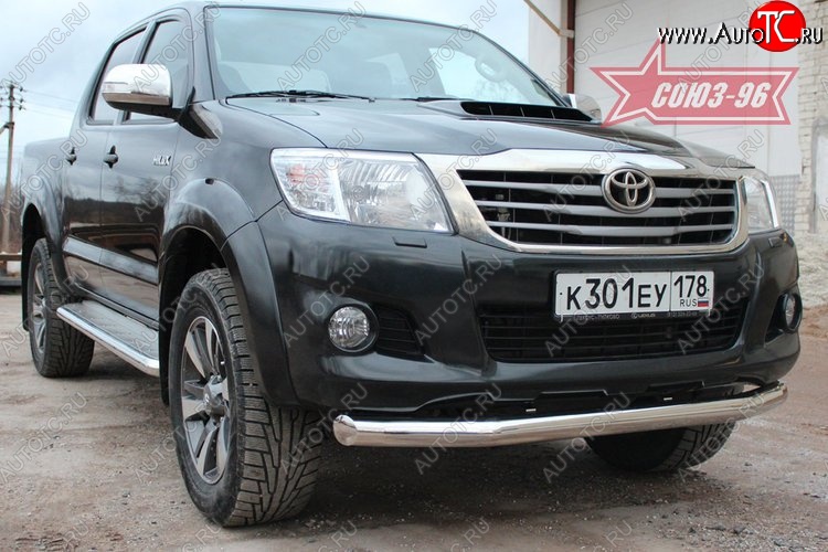 16 199 р. Одинарная защита переднего бампера (d76) Souz-96 Toyota Hilux AN20,AN30  2-ой рестайлинг (2011-2016)  с доставкой в г. Пермь
