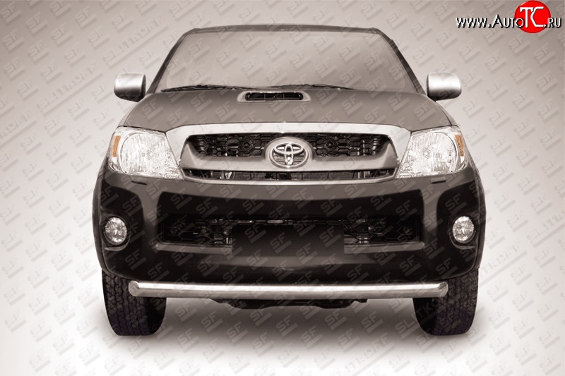 12 999 р. Защита переднего бампера Slitkoff (Ø 57, радиусная)  Toyota Hilux  AN20,AN30 (2011-2016)  2-ой рестайлинг (Нержавеющая сталь)  с доставкой в г. Пермь