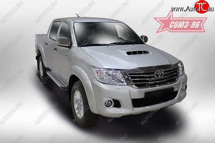 9 899 р. Пороги из алюминиевого профиля Souz-96 Toyota Hilux AN20,AN30  2-ой рестайлинг (2011-2016)  с доставкой в г. Пермь