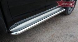 Защита порогов с листом Souz-96 (d76). Toyota Hilux  AN10,AN20 (2004-2011) дорестайлинг, 1-ый рестайлинг