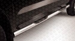 Защита порогов из трубы d76 мм с пластиковыми вставками для ног Slitkoff Toyota Hilux  AN10,AN20 (2004-2011) дорестайлинг, 1-ый рестайлинг (дорестайлинг)