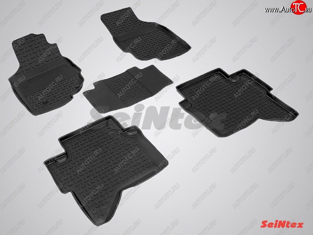 3 199 р. Износостойкие коврики в салон с высоким бортом SeiNtex (резина)  Toyota Hilux  AN20,AN30 (2011-2016)  2-ой рестайлинг  с доставкой в г. Пермь