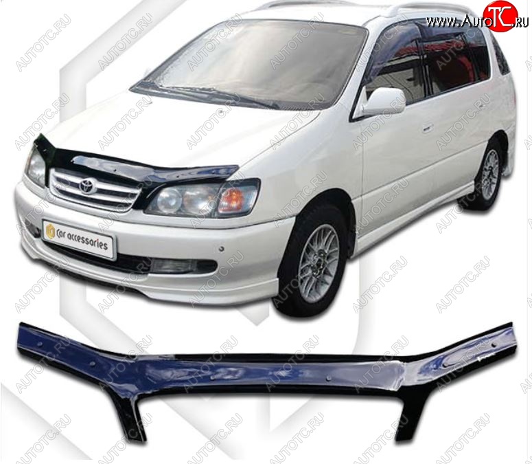 2 159 р. Дефлектор капота (M10G-M15G) CA-Plastiс Toyota Ipsum SXM10 дорестайлинг (1995-1998) (Classic черный, Без надписи)  с доставкой в г. Пермь