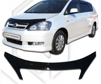 2 399 р. Дефлектор капота CA-Plastiс exclusive Toyota Ipsum ACM20 дорестайлинг (2001-2003) (серия Classic черный, Без надписи)  с доставкой в г. Пермь. Увеличить фотографию 2