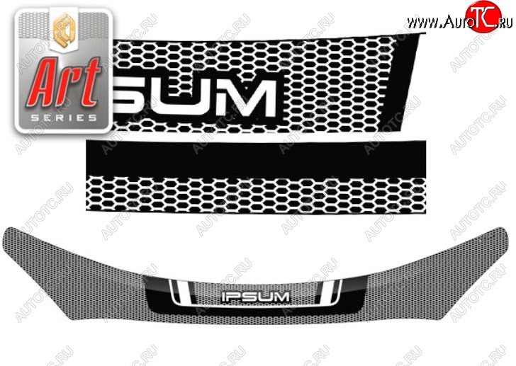 2 399 р. Дефлектор капота CA-Plastiс  Toyota Ipsum  ACM20 (2001-2003) дорестайлинг (Серия Art белая)  с доставкой в г. Пермь