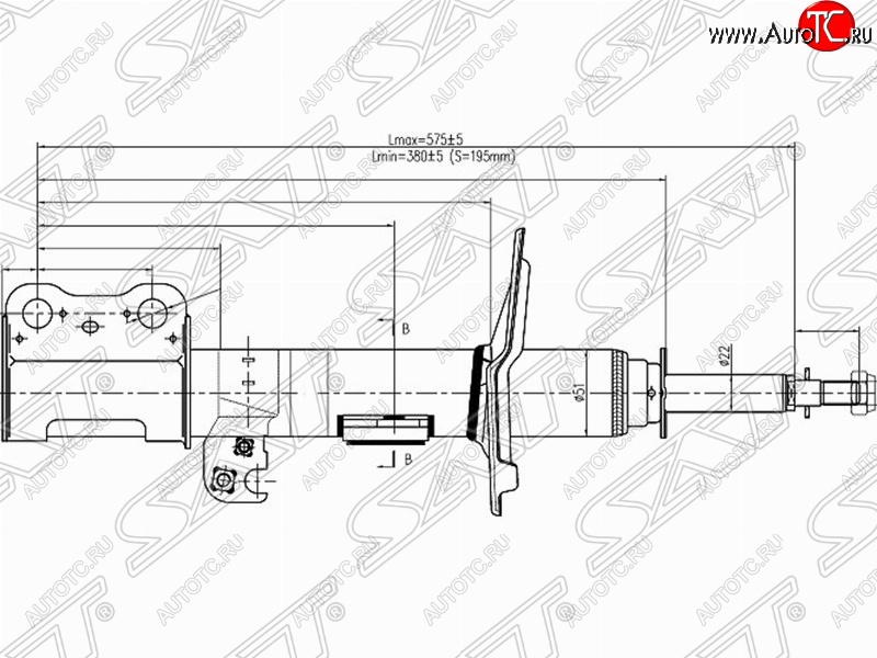 3 699 р. Правый амортизатор передний SAT Toyota Noah 1 дорестайлинг (2001-2004)  с доставкой в г. Пермь