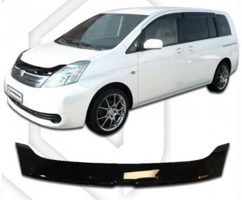 1 999 р. Дефлектор капота CA-Plastic Toyota Isis XM10 дорестайлинг (2004-2007) (серия Classic черный, Без надписи)  с доставкой в г. Пермь. Увеличить фотографию 2