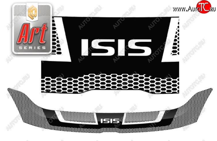 2 199 р. Дефлектор капота CA-Plastic  Toyota Isis  XM10 (2004-2009) дорестайлинг, 1-ый рестайлинг (Серия Art графит)  с доставкой в г. Пермь