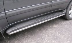 Защита порогов SLITKOFF (труба D42 мм) Toyota Land Cruiser 100 2-ой рестайлинг (2005-2007) (Защита порогов с со скосами на торцах (вариант 1))
