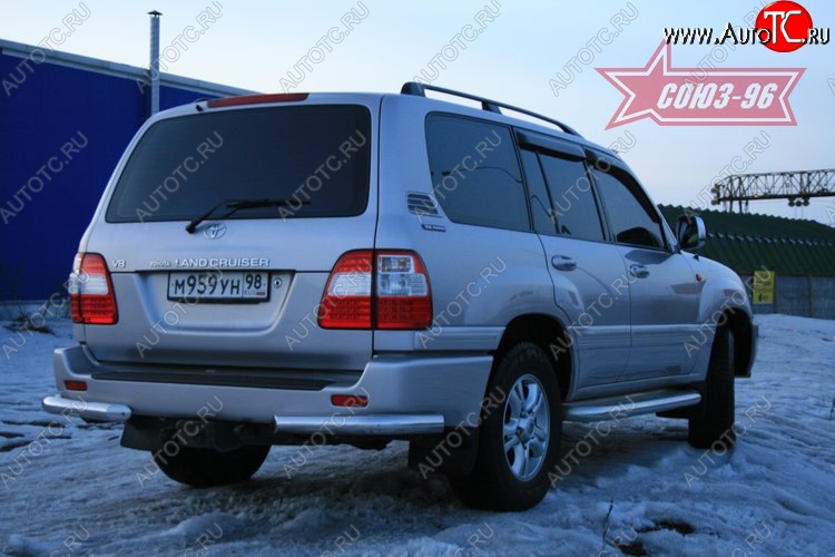 12 419 р. Защита заднего бампера из боковых уголков Souz-96 (d76) Toyota Land Cruiser 100 дорестайлинг (1998-2002)  с доставкой в г. Пермь
