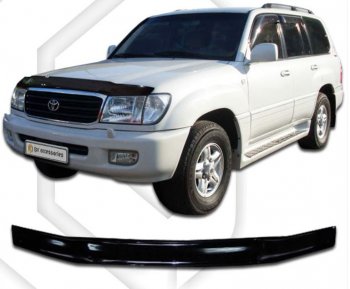 1 999 р. Дефлектор капота CA-Plastic  Toyota Land Cruiser ( J105,  100) (1998-2007) дорестайлинг (серия Classic черный, Без надписи)  с доставкой в г. Пермь. Увеличить фотографию 2