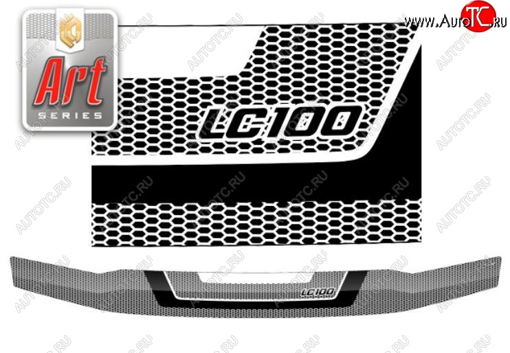 2 199 р. Дефлектор капота CA-Plastiс  Toyota Land Cruiser ( J105,  100) (1998-2007) дорестайлинг (Серия Art серебро)  с доставкой в г. Пермь