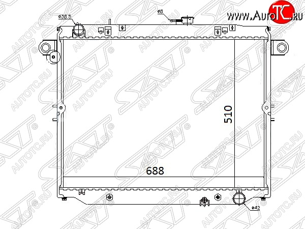 12 899 р. Радиатор двигателя SAT (1HDFTE 4.2 DIESEL) Toyota Land Cruiser 10 100 1-ый рестайлинг (2002-2005)  с доставкой в г. Пермь