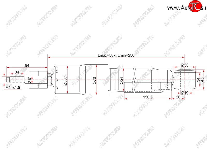 2 379 р. Амортизатор задний LH=RH SAT  Toyota Land Cruiser  100 (1998-2007) дорестайлинг, 1-ый рестайлинг, 2-ой рестайлинг  с доставкой в г. Пермь