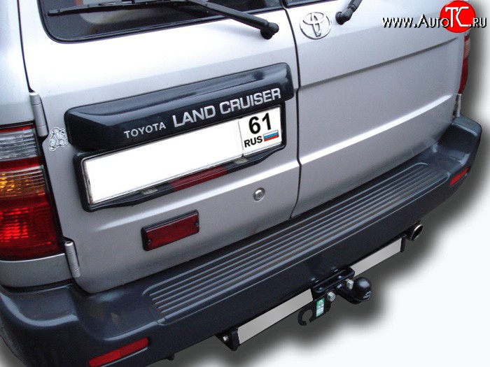 10 099 р. Фаркоп Лидер Плюс (с нержавеющей пластиной).  Toyota Land Cruiser  J105 (1998-2007) (Без электропакета)  с доставкой в г. Пермь