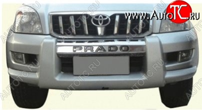 19 449 р. Накладка на передний бампер CT Toyota Land Cruiser Prado J120 (2002-2009) (Неокрашенная)  с доставкой в г. Пермь