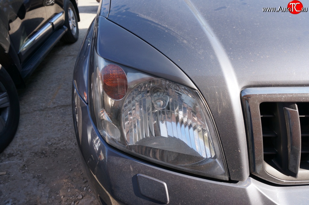 2 249 р. Реснички на фары Sport Toyota Land Cruiser Prado J120 (2002-2009) (Неокрашенные)  с доставкой в г. Пермь