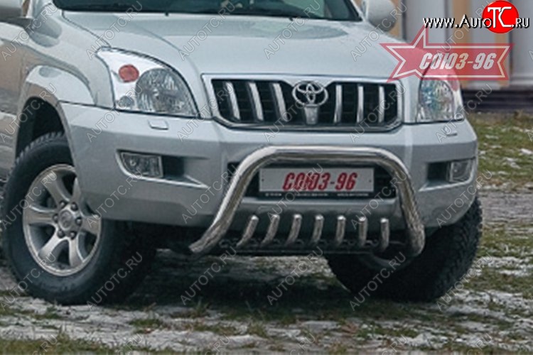32 669 р. Защита переднего бампера Souz-96 (d76) Toyota Land Cruiser Prado J120 (2002-2009)  с доставкой в г. Пермь